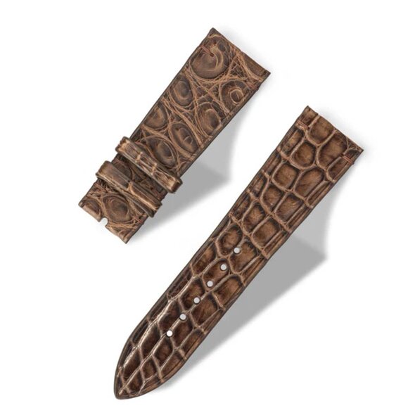Premium Alligator Leather Band for Apple Watch - Russet Color